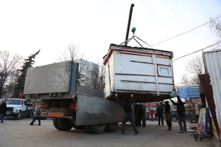 В Пятигорске в районе завода «Импульс» демонтировали шесть торговых киосков