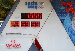 В Пятигорске появились часы обратного отсчета времени до начала сочинской Олимпиады