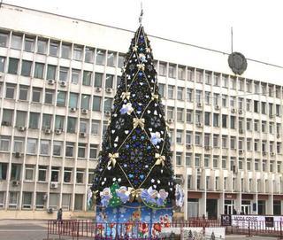 На главной площади Пятигорска появилась новогодняя ель