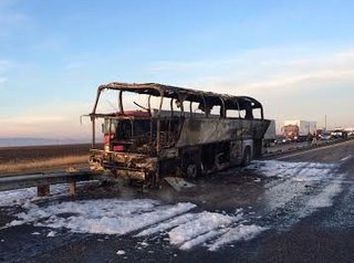 На Ставрополье в результате ДТП сгорел автобус